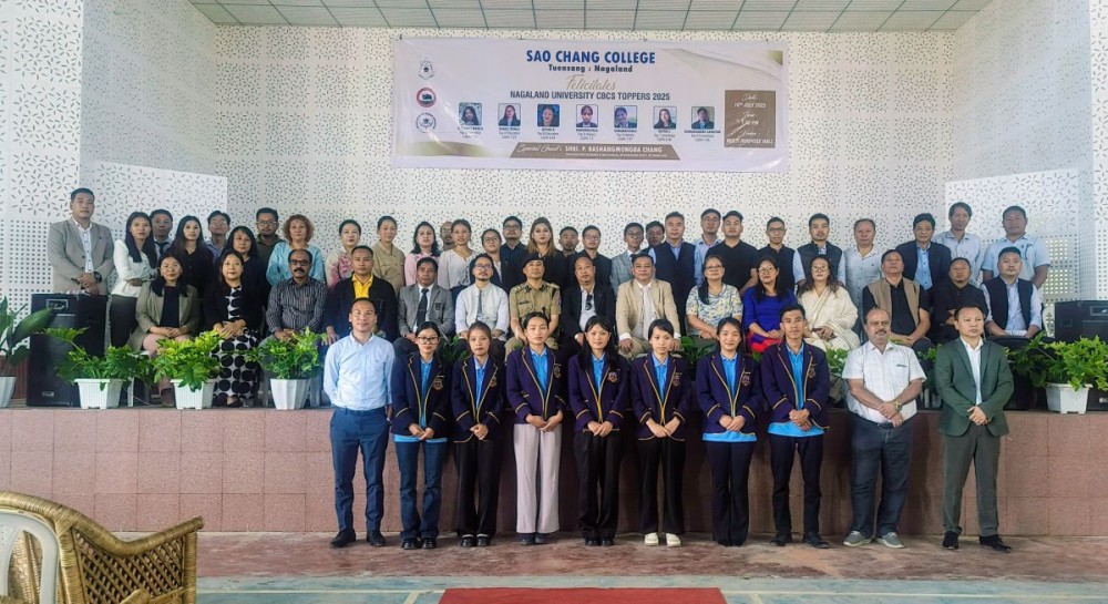 Sao Chang College, Tuensang, organised a special felicitation programme to honour its students who secured top ranks in the Nagaland University CBCS Examination 2025.